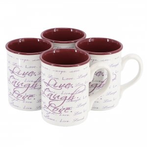 Gibson 142556.01 Home Inspirational Words Live, Laugh, Love 4 Piece 16