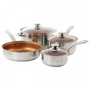 Gibson 82666.07 Home Anston 7 Piece Nonstick Stainless Steel Cookware 