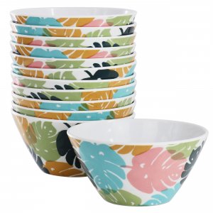 Gibson 96105.01 Home Tropical Sway 12 Piece 6 Inch Melamine Bowl Set I