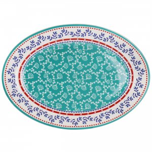 Gibson 131536.01 Home Village Vines 14 Inch Fine Ceramic Oval Platter 