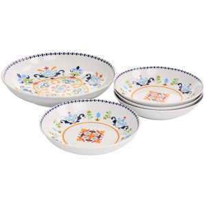 Gibson 130996.05 Home Tijuana 5 Piece Fine Cermic Pasta Bowl Set In Wh