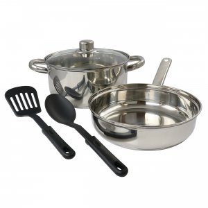 Gibson 81103.05 Home 5 Piece Mirror Polish Stainless Steel Cookware Se