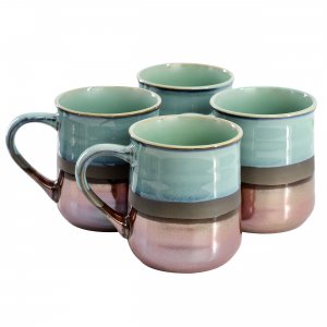 Gibson 142967.01 Home Copper Tonal 4 Piece 18 Ounce Stoneware Cup Set 