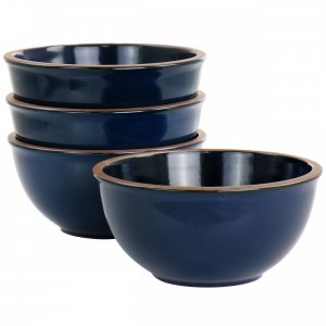 Gibson 134005.04 Elite Dumont 4 Piece Terracotta Bowl Set In Dark Blue