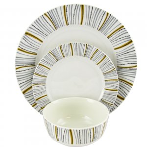 Gibson 116929.12 Home Classic Burst Decorated 12 Piece Dinnerware Set