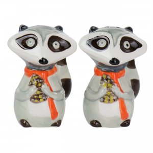 Gibson 127223.02 Home Woodland Raccoon 2 Piece Hard Dolomite Salt And 