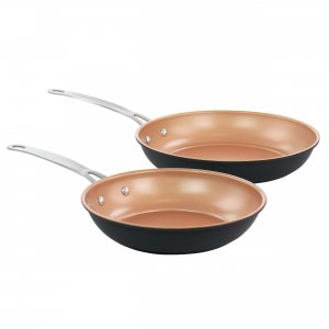 Gibson 128684.02 Home Chestnut 2 Piece Nonstick Carbon Steel Frying Pa