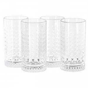 Gibson 142176.04 Home 4 Piece 16 Ounce Teardrop Embossed Glass Tumbler