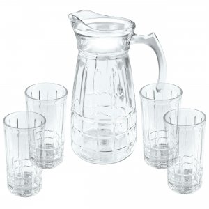 Gibson 130987.05 Home Jewelite Glass Pitcher And Tumbler Set