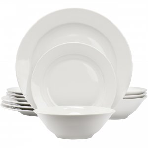 Gibson 107760.12 Home Blanca Court 12 Piece Round Ceramic Dinnerware S