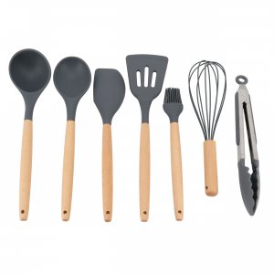 Gibson 137356.07 Home Holton 7 Piece Silicone Beech Wood Kitchen Tool 