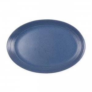 Bee 124560.01 Gibson 14 Inch Stoneware Oval Platter In Blue Speckle