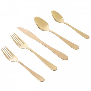 Gibson 137379.20 Home Stravidia 20 Piece Flatware Set In Gold Stainles