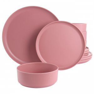 Gibson 135730.12 Home Canyon Crest 12 Piece Round Melamine Dinnerware 