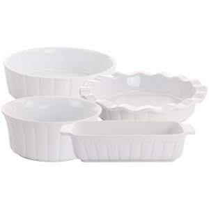 Gibson 131667.04 Elite Stoneware Gracious Dining 4 Piece Bakeware Set 