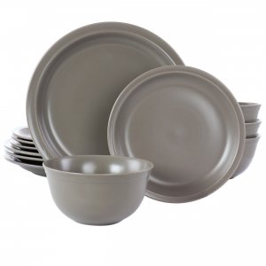 Gibson 135256.12 Home Siam 12 Piece Round Stoneware Dinnerware Set In 