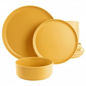 Gibson 135733.12 Home Canyon Crest 12 Piece Round Melamine Dinnerware 