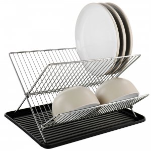 Gibson 135273.02 Home Fernsby 2 Tier 17 In. Folding Dish Rack Set In B