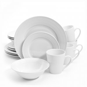 Gibson 123280.16 Home Embossed Buffet 16 Piece Ceramic Dinnerware Set 