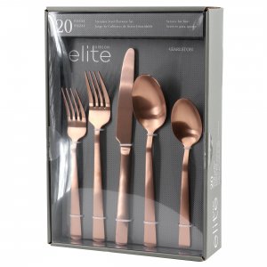 Gibson 138515.20 Elite Earlston 20 Piece Stainless Steel Flatware Set 