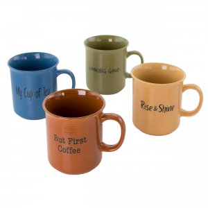 Gibson 127067.01 Home Thoughtful Morning 4 Piece 26 Ounce Stoneware Cu