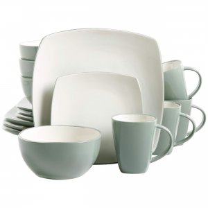 Gibson 100142.16RM Home Soho Lounge 16 Piece Soft Square Stoneware Din