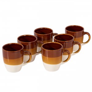 Gibson 138400.06R Home Yellowstone 6 Piece 12 Ounce Stoneware Mug Set 