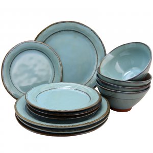 Gibson 116888.12 Elite Terranea 12 Piece Round Terracotta Dinnerware S