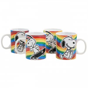 Gibson 129408.01 Peanuts 70th Anniversary 15oz 4 Piece Stoneware Mug S