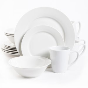 Gibson 91776 Noble Court 16 Pc Dinnerware Set - White - Fine Ceramic