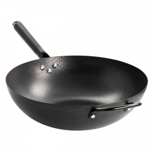 Gibson 60764.01 Home Hammered 13 Inch Heavy Gauge Carbon Steel Wok In 