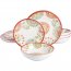 Laurie 123197.12R Brick Floral Ripple 12 Piece Melamine Dinnerware Set