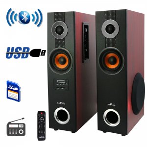 Befree BFS-T110W-BR-BNDL Sound 2.1 Channel Powered Bluetooth Dual Wood