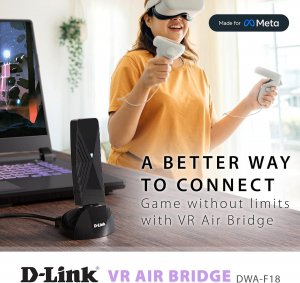 D-link DWA-F18 Vr Air Bridge For Meta Quest Headsets With Direct Wi-fi