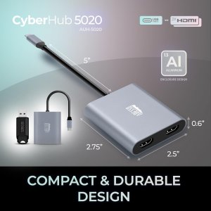 Adesso AUH-5020 2 Port Usbc To Hdmi Adapter