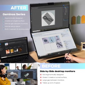 Mobile 116-1001P03 Geminos-t Dual 24 Stacked Computer Monitors With 10