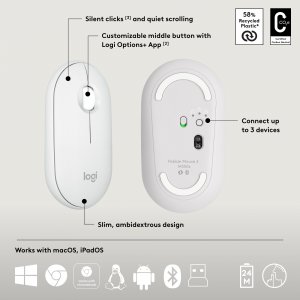 Logitech 920-012198 Pebble 2 Wrls Combo Wht