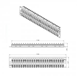 International ICMPP0486B Patch Panel Cat 6a 48-port 2 Rms