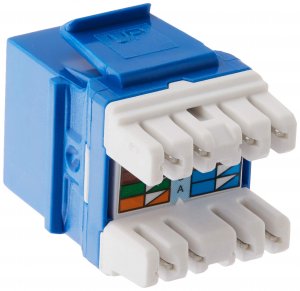 Onq 0108-1234 Cat5e Rj45 Keystone Connector, Blue, Contractor Pack Of 