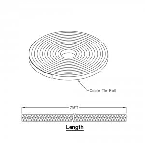 International ICACSV75BK 75 Ft Black Velcro Cable Ties - Bulk Pack For