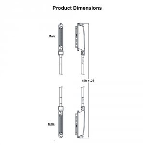 International ICPCSTMM15 25-pair Cable Assembly M-m 90 Degree 15 Ft