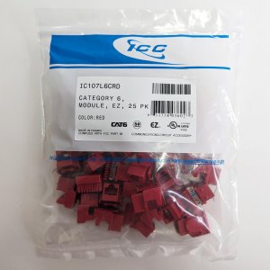 International IC107L6CRD 25-pack Red Cat 6 Ethernet Modules - Easy Ins