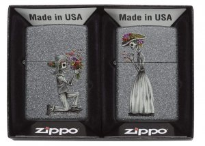 Zippo 28987 Day Of The Dead Skulls Lighter Set - Vibrant Design