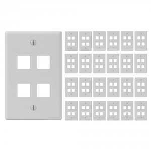 International IC107F4CWH 1-gang 4-port Face Plate - 25 Pack - White Fi