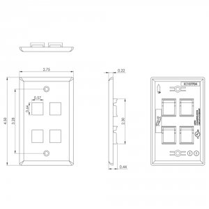 International IC107F4CWH 1-gang 4-port Face Plate - 25 Pack - White Fi