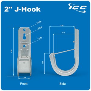 International ICCMSJHK44 J-hook Cable Management Clips - 25 Pack