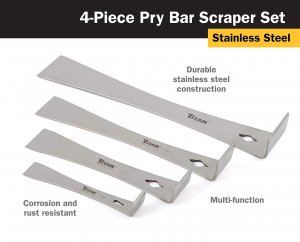 Titan 17009 4-piece Pry Bar Set - Stainless Steel Tools