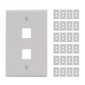 International IC107F2CWH White 1-gang 2-port Face Plate - 25 Pack