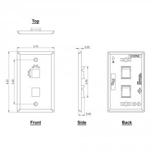 International IC107F2CWH White 1-gang 2-port Face Plate - 25 Pack