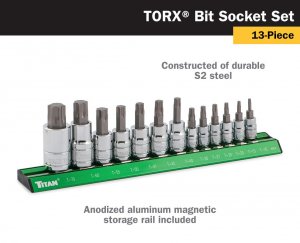 Titan 16122 13-piece Torx Bit Socket Set For Precision Work